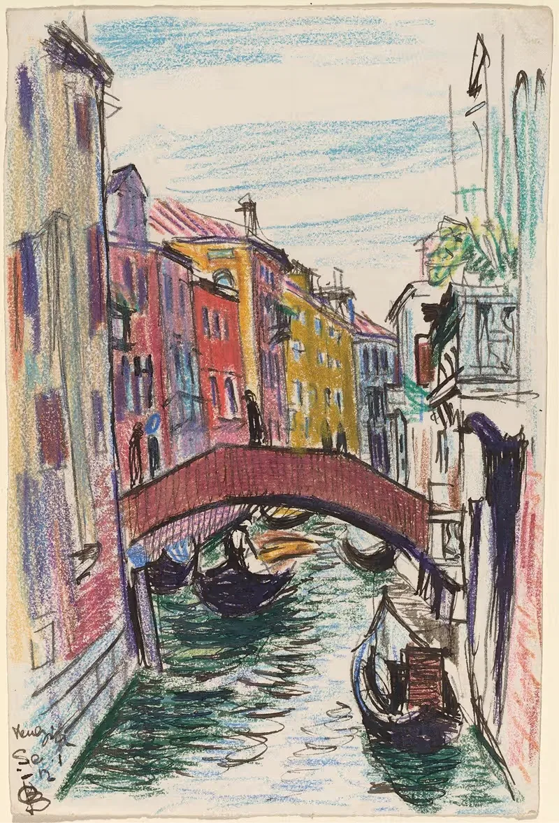 Canal, Venice by Oscar Bluemner, 1912 — digital art print download