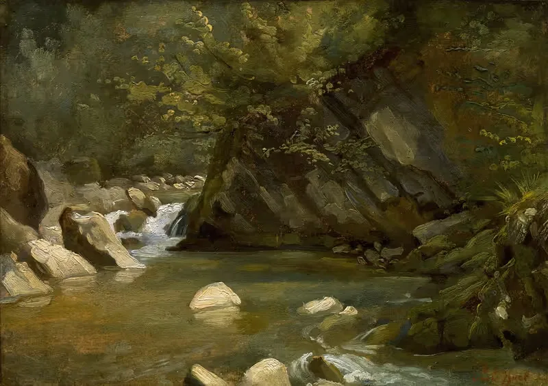 Лесной ручей by Поль Юэ, c. 1840 — digital art print download