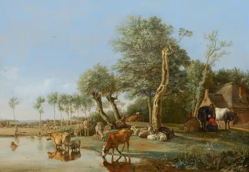 Cows Reflected in the Water by Paulus Potter, 1648 — digital art print download