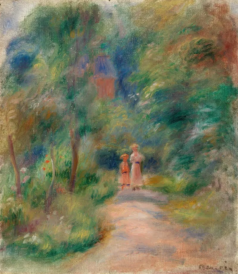 Две фигуры на тропе by Пьер-Огюст Ренуар, c. 1906 — digital art print download