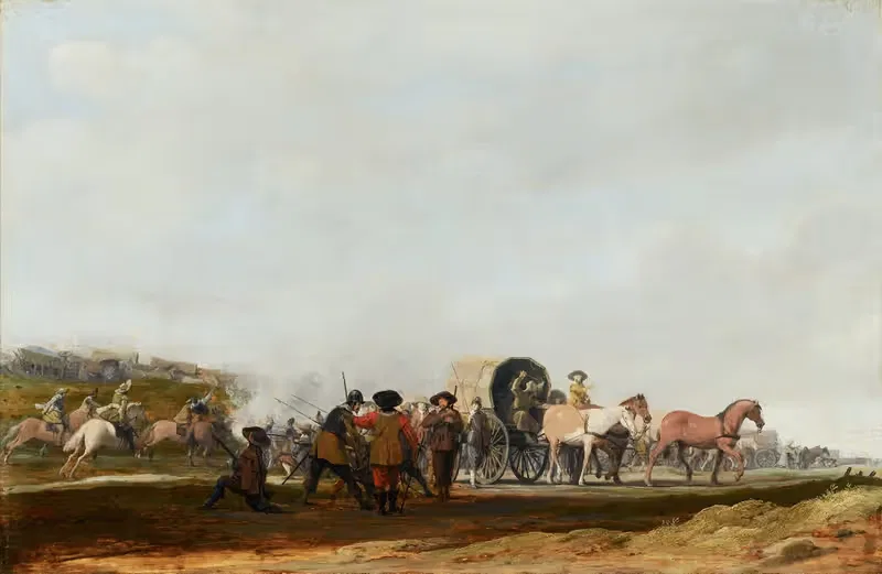 Засада на армейский конвой by Питер Пост, 1631 — digital art print download