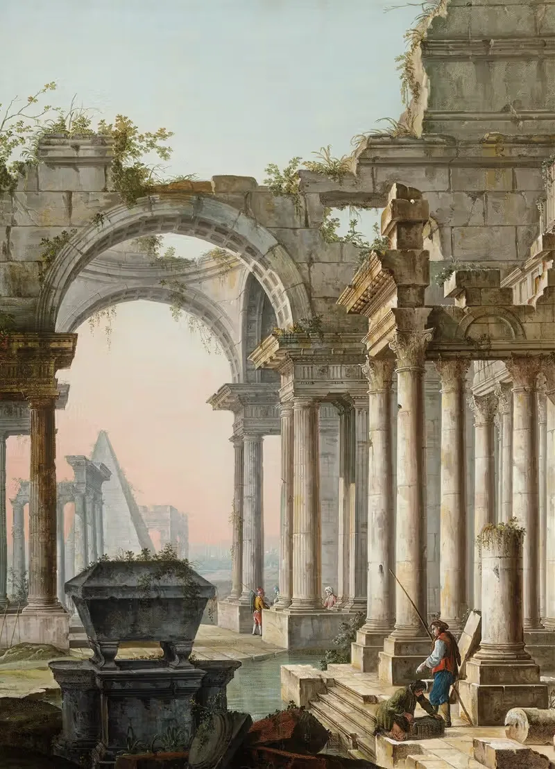 Capriccio with Ruins by Pietro Bellotti, 1750 — digital art print download