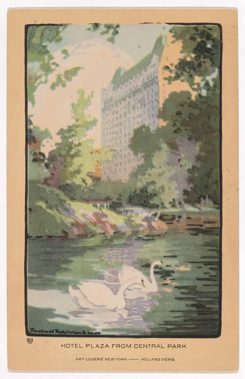 Отель Плаза из Центрального парка by Рэйчел Робинсон Элмер, 1914 — digital art print download