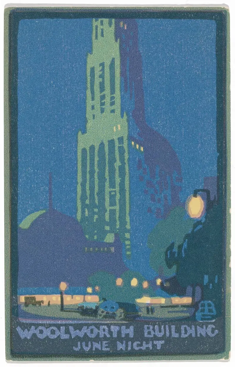 Здание Вулворта, июньская ночь by Рэйчел Робинсон Элмер, 1916 — digital art print download