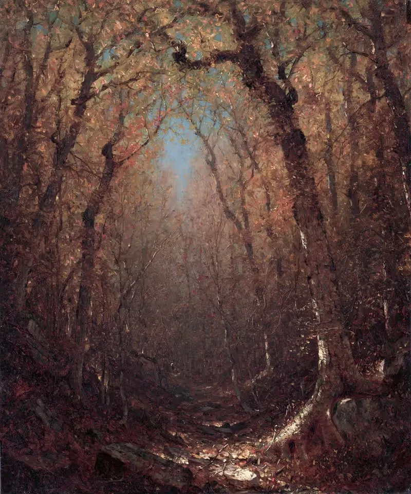 Осень, лесная тропа by Сэнфорд Робинсон Гиффорд, 1876 — digital art print download