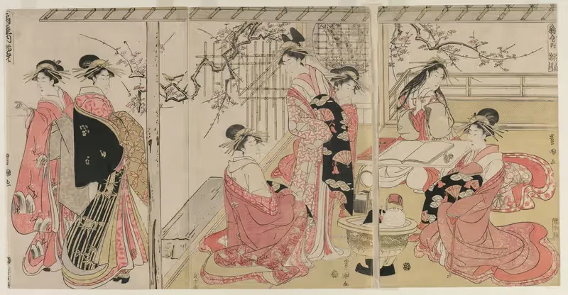 Courtesans of the Ōgiya on a Spring Outing — Toyokuni Utagawa