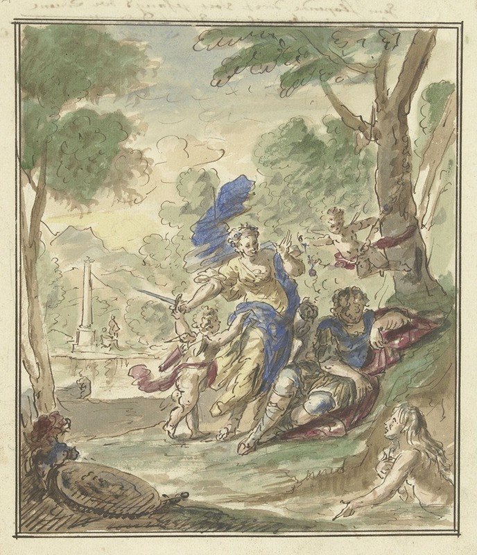 Armida en Rinaldo by Элиас ван Неймеген, 1677 - 1755 — digital art print download