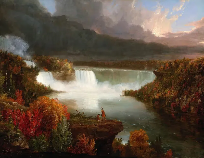 Дальний вид на Ниагарский водопад by Томас Коул, 1830 — digital art print download