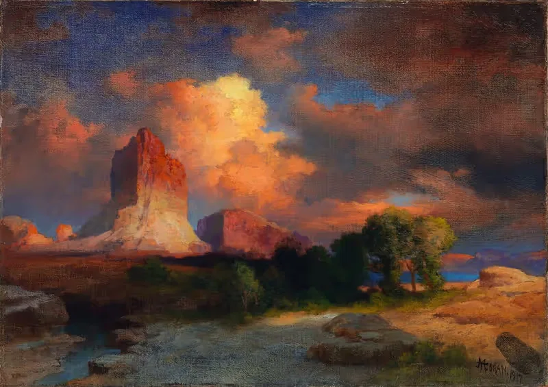 Sunset Cloud, Green River, Wyoming by Thomas Moran, 1917 — digital art print download