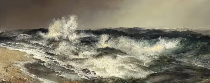 Много звучащее море by Томас Моран, 1884 — digital art print download