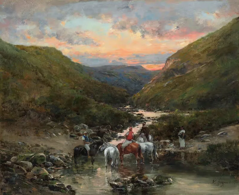 Ущелье рядом с Бискрой by Виктор Югет, 1890 — digital art print download