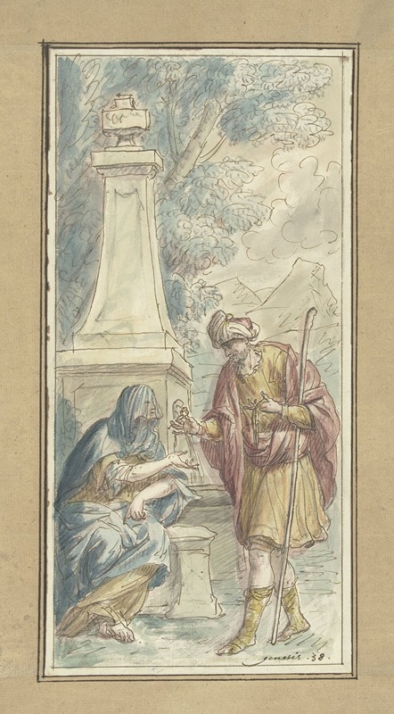 Juda en Thamar by Элиас ван Неймеген, 1677 - 1755 — digital art print download