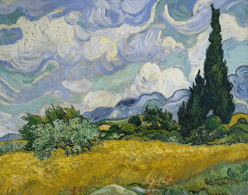 Wheat Field with Cypresses by Vincent van Gogh, 1889 — digital art print download