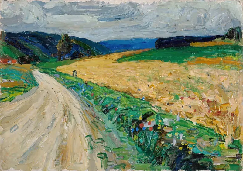Kallmünz – Nature study on the yellow stagecoach — Wassily Kandinsky