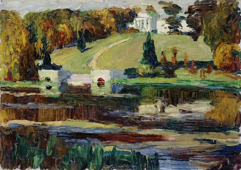 Эскиз для Ахтырки – Осень by Василий Кандинский, 1901 — digital art print download