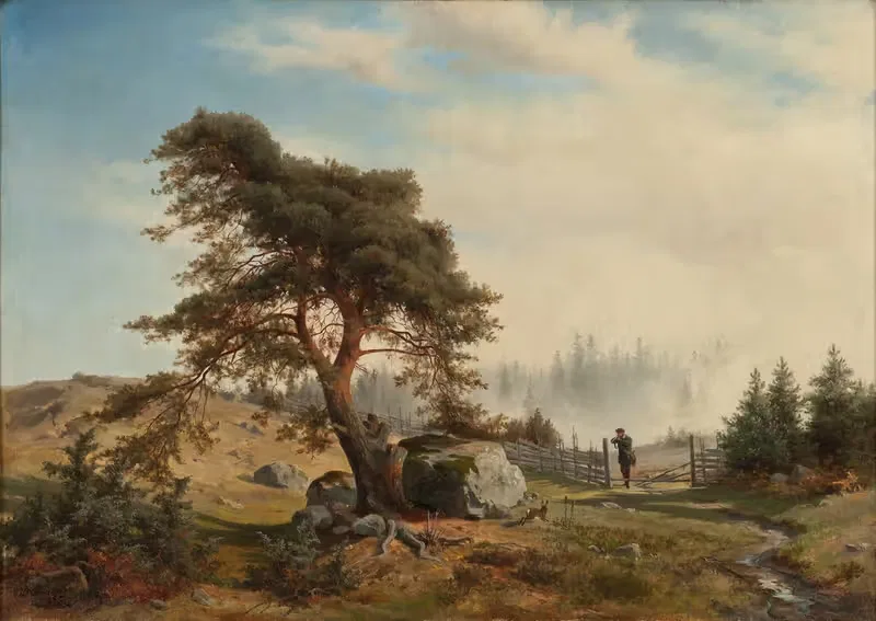 Пейзаж с охотниками by Вильгельм фон Мёрнер, 1852 — digital art print download