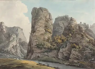 Уникальная скала в Довейдле, названная Пикерелл by Уильям Дэй, 1789 — digital art print download