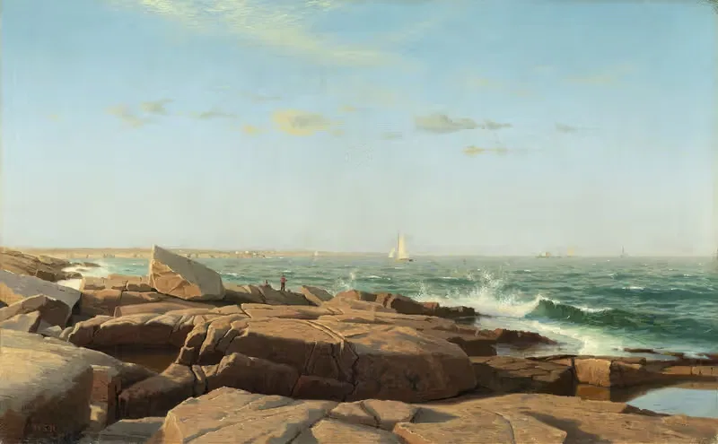 Залив Нарагансетт by Уильям Стэнли Хазелтайн, 1864 — digital art print download