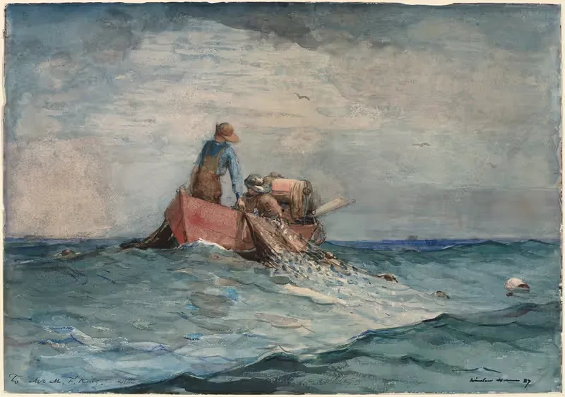 Вытащение сетей by Уинслоу Хомер, 1887 — digital art print download