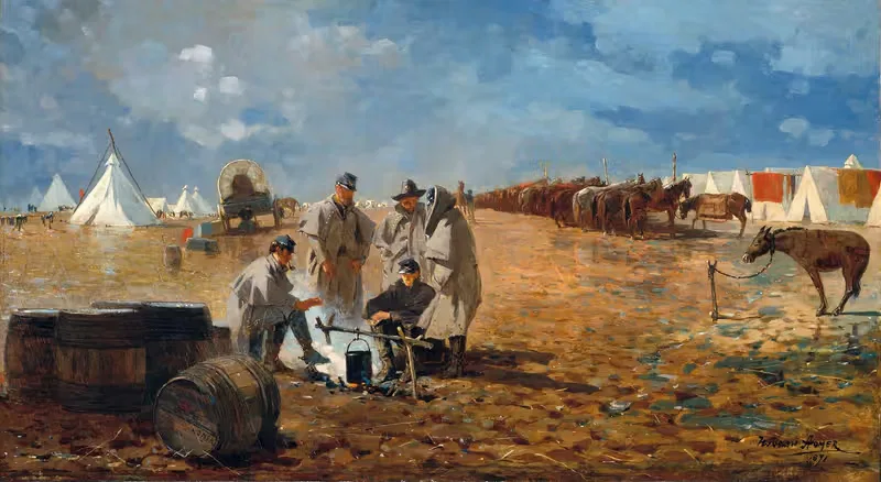 Дождливый день в лагере by Уинслоу Хомер, 1871 — digital art print download