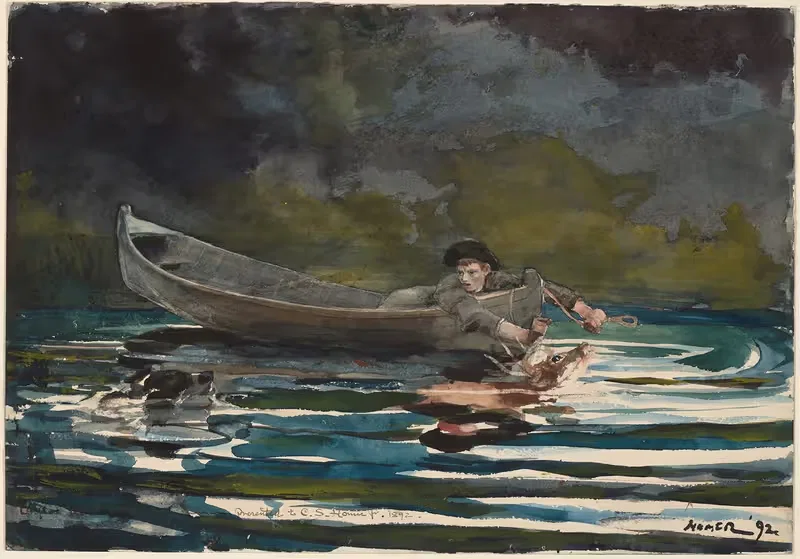 Эскиз для 'Пса и охотника' by Уинслоу Хомер, 1891-1892 — digital art print download