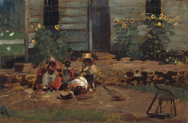 Sketch of a Cottage Yard — Winslow Homer