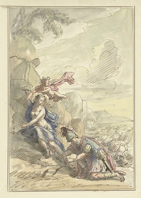 Perseus bevrijdt Andromeda by Элиас ван Неймеген, 1677 - 1755 — digital art print download