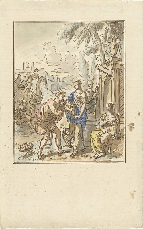 Rebekka geeft Eliëzer te drinken — Elias van Nijmegen