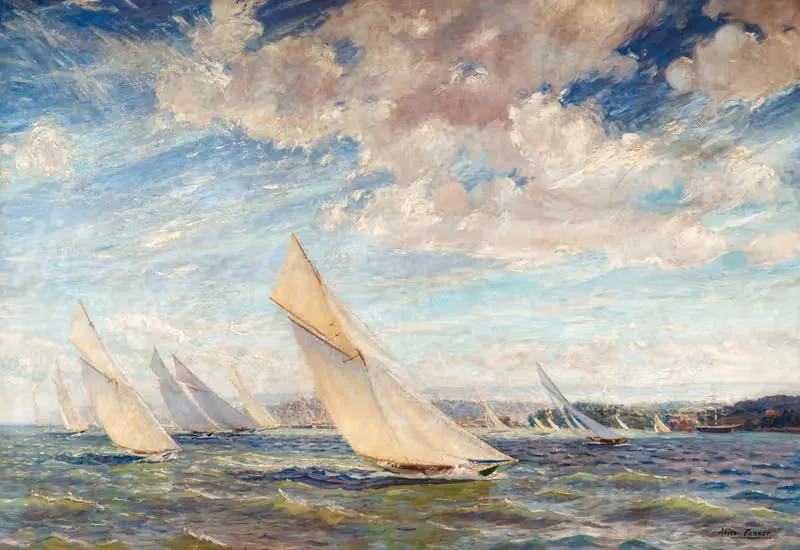 Yacht Racing In The Solent — Alice Maude Taite Fanner