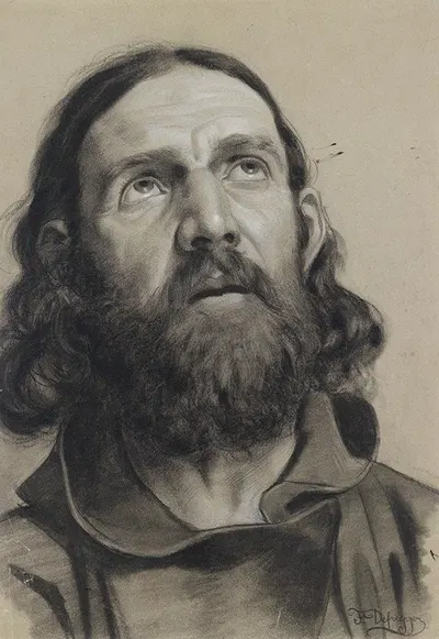 Studie eines bärtigen Mannes by Франц фон Дефреггер — digital art print download