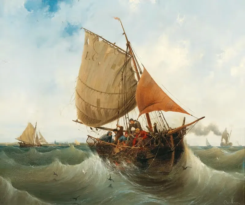 Fishing By The Coast — Ambroise-Louis Garneray
