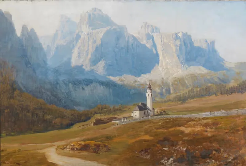 Blick Auf Kolfuschg Mit Der Geislergruppe — Anton Hlavacek