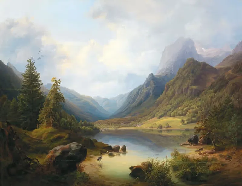 A View Of Hintersee With Reiteralm — Anton Schiffer