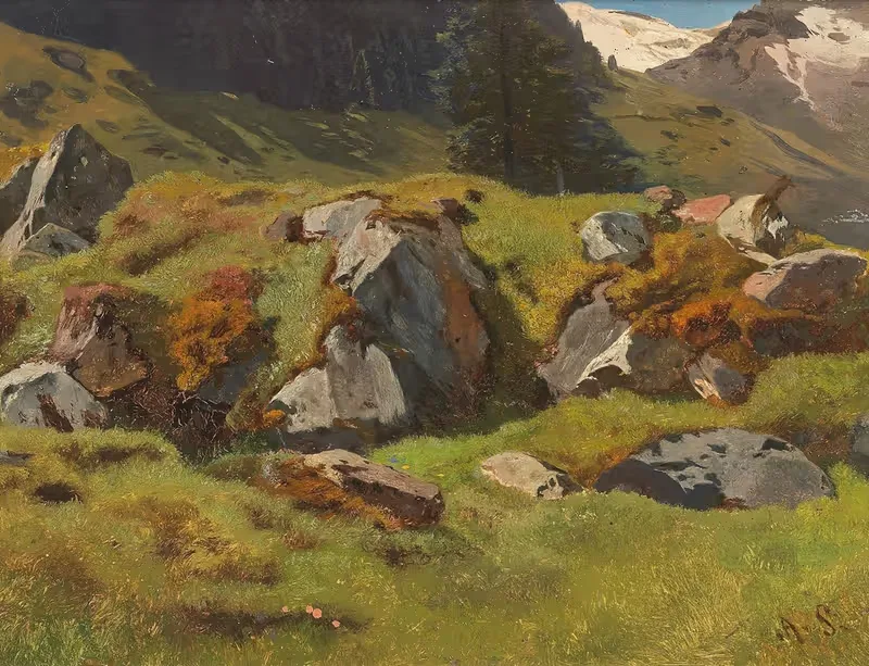 Изучение скал в Ферлейтене by Антон Шрёдль — digital art print download