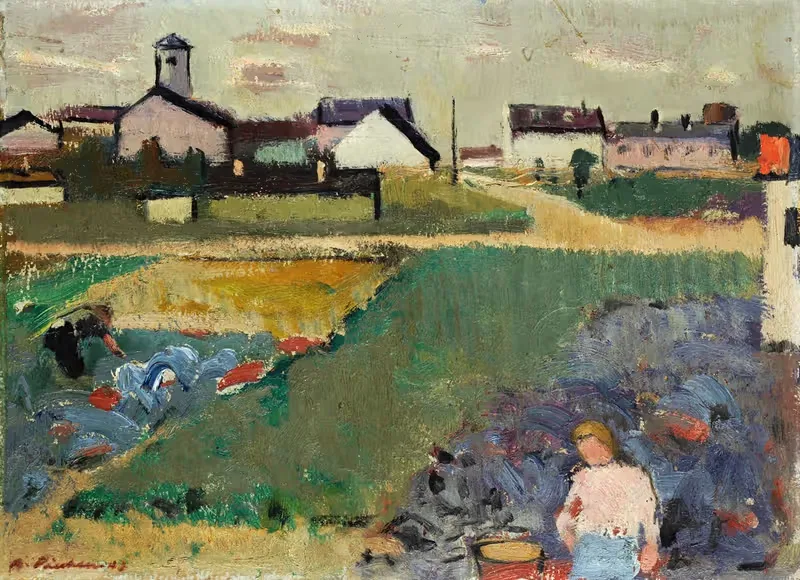 Cabbage Field In Front Of A Village — Arnold Fiechter