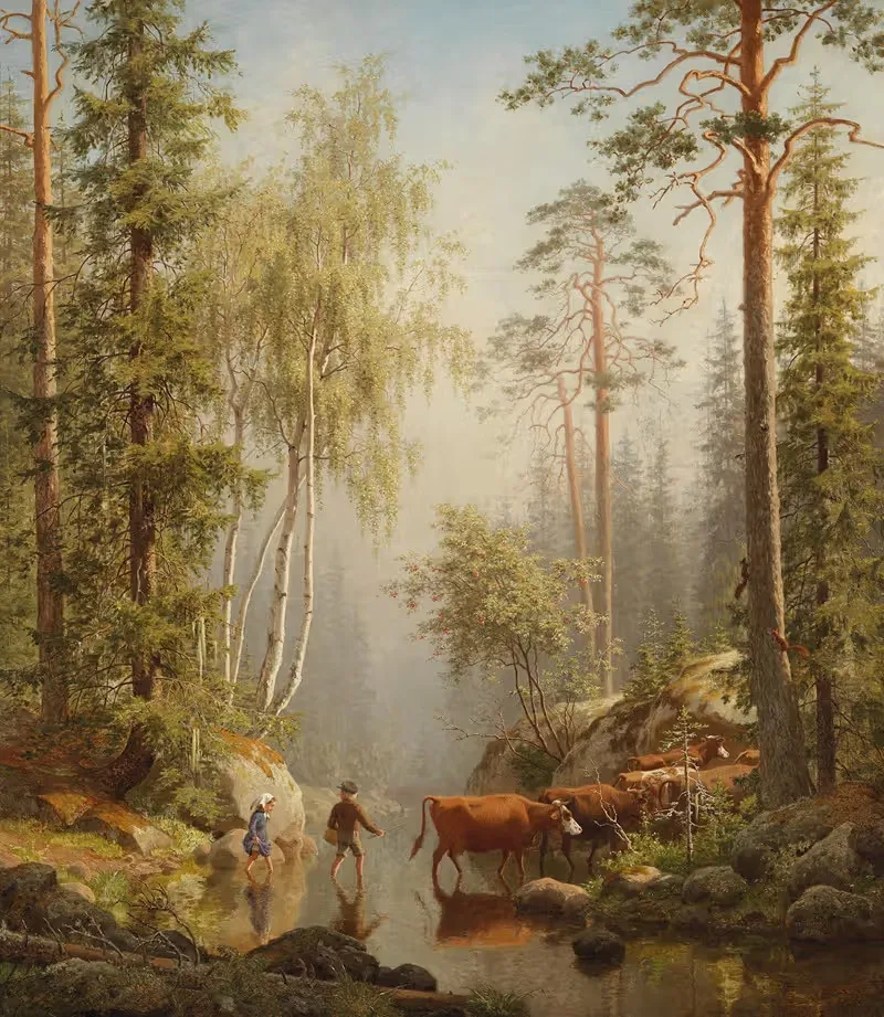 В лесном ручье by Карл Бёг, 1872 — digital art print download