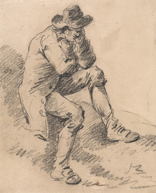 Man Seated on a Bank by Джордж Морланд — digital art print download