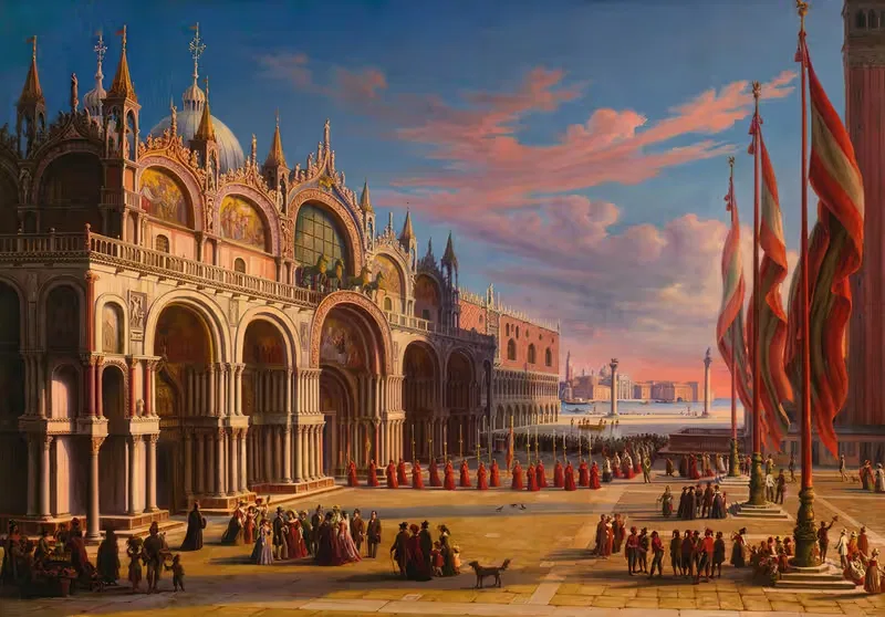 Площадь Святого Марка, Венеция by Карл Людвиг Рундт, 1861 — digital art print download