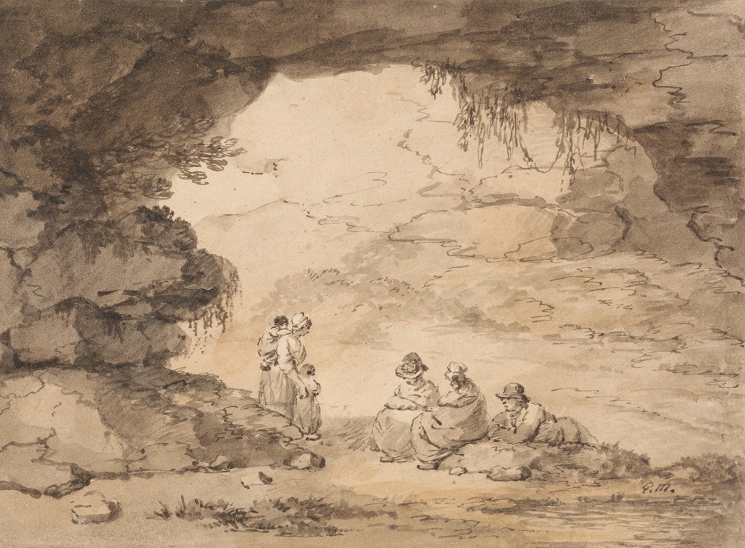 Peasants in a Grotto by Джордж Морланд — digital art print download