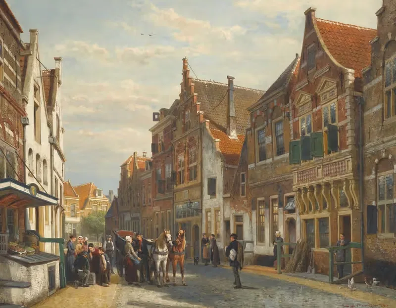 The Wijdstraat, Oudewater, In Summer — Cornelis Springer