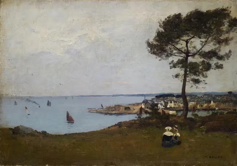 Small Breton Port by François Bocion, 1866 — digital art print download