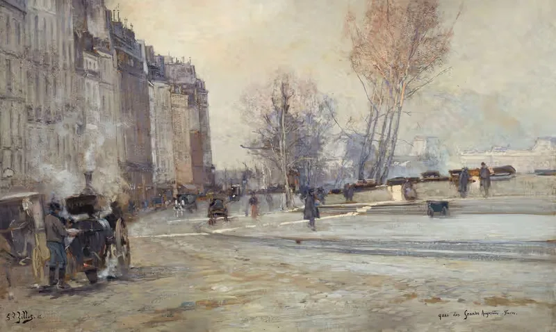 Набережная Больших Августинов by Жорж Жюль Виктор Клерен, 1901 — digital art print download