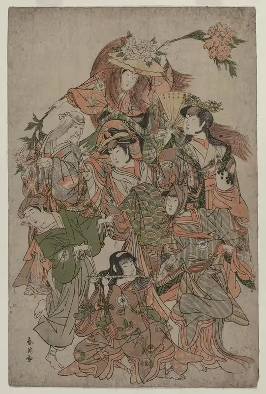 Iwai Hanshiro IV in a Dance of Seven Changes — Katsukawa Shun'ei