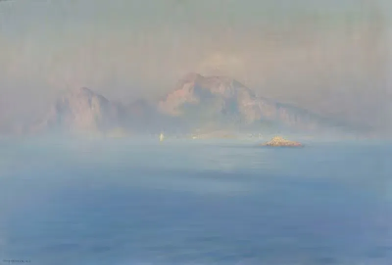 Капри, обрывистый берег, вид с моря by Генри Брокман, 1912 — digital art print download