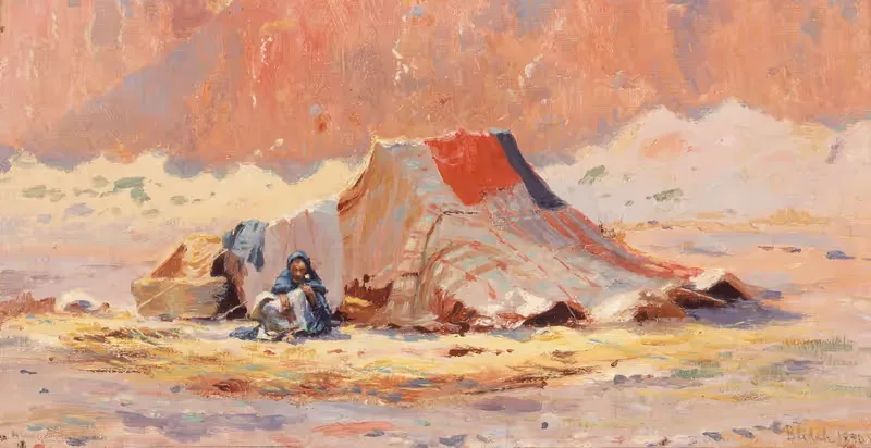 Tente Arabe Dans Le Désert À Blidah — Henry Brokman