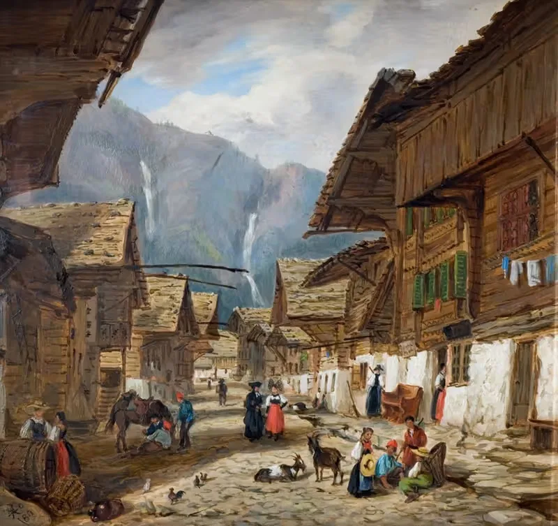 Андерматт, Швейцария by Хопкинс Хорсли Хобдей Хорсли, 1880 — digital art print download