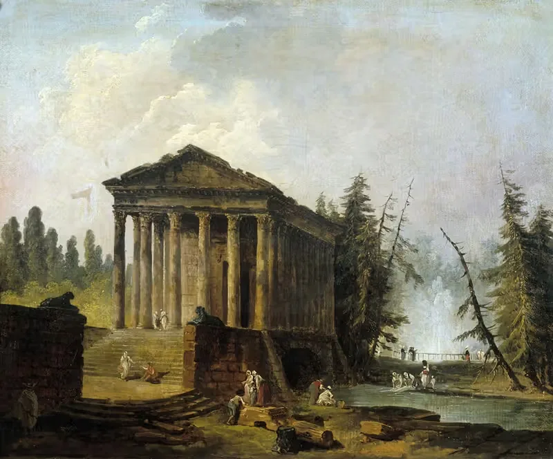 Античный храм by Юбер Робер, 1780-1790 — digital art print download
