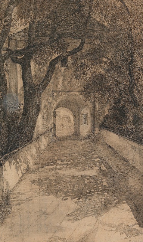 Zufahrtsweg mit Tor by Уго Дарнаут — digital art print download