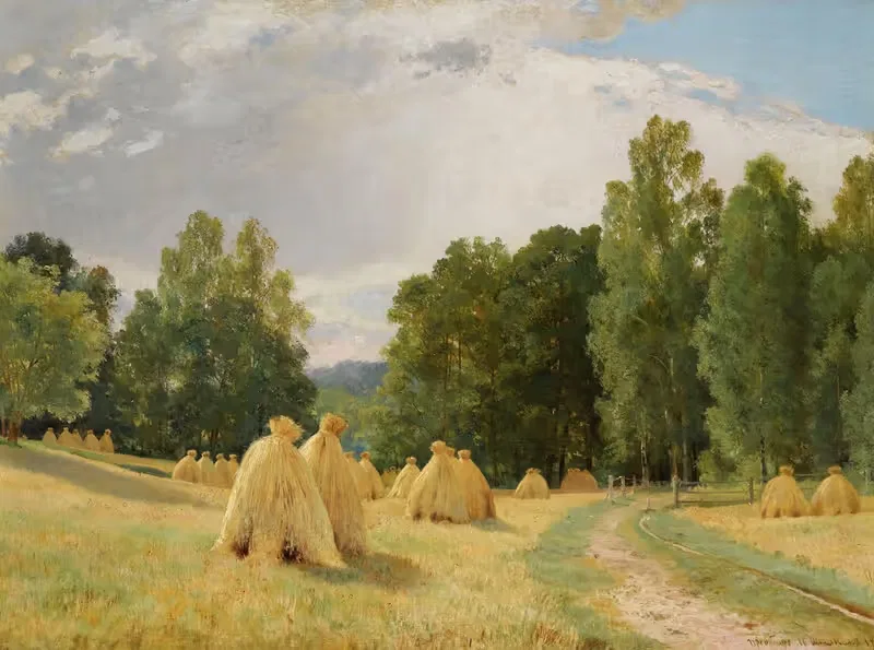 Haystacks, Preobrazhenskoe by Ivan Ivanovich Shishkin, 1890 — digital art print download