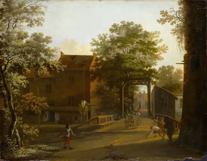 Village Street With Drawbridge — Jan Both